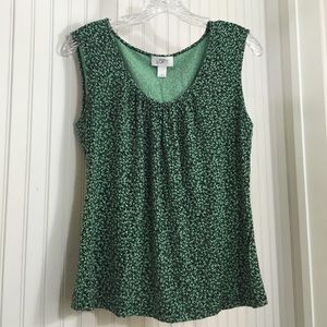 Loft Black and Green Print Tank